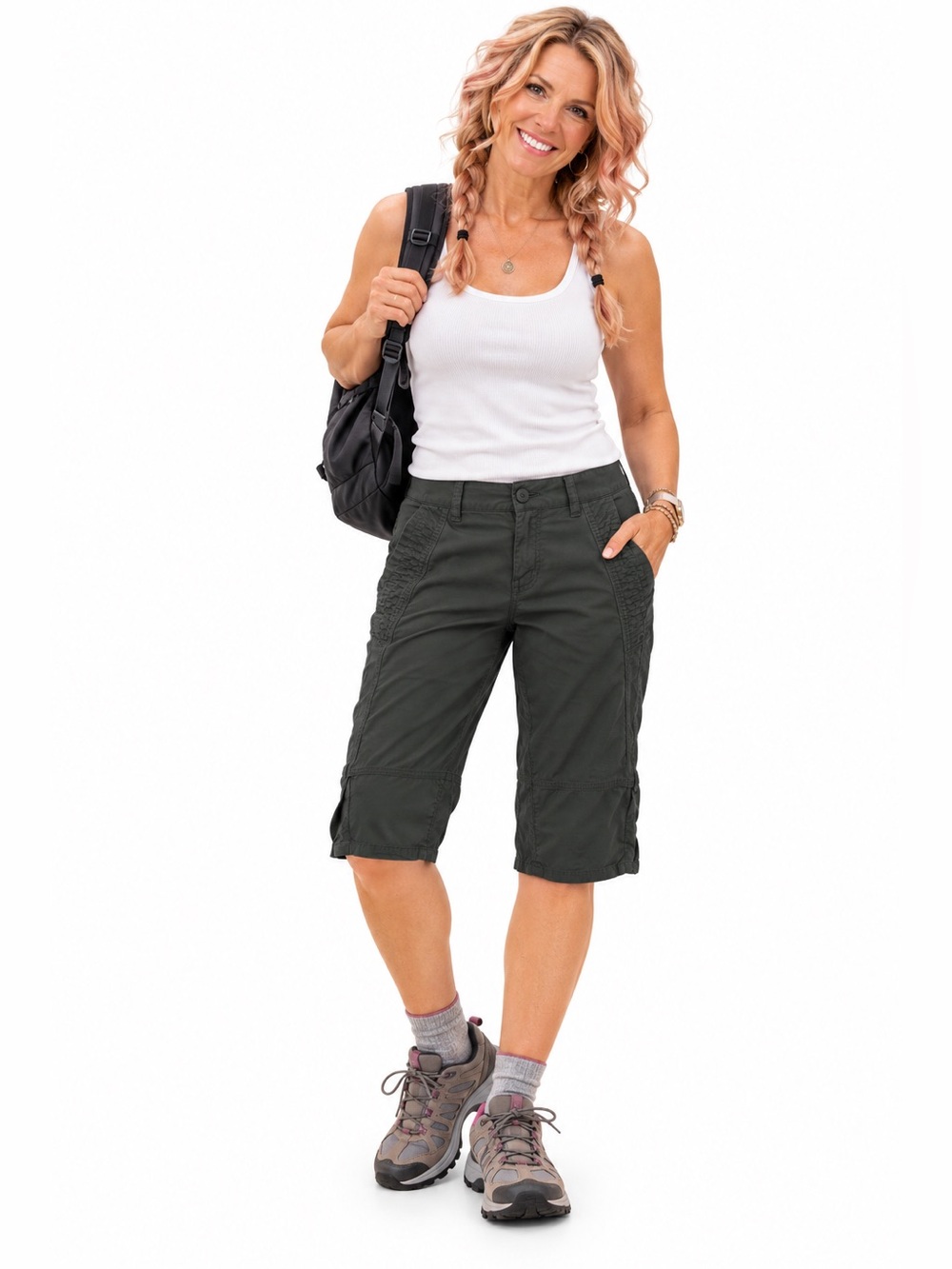 MEC Women’s Hiking Cargo Shorts Gray Bermuda Outdoor Trail Size 10